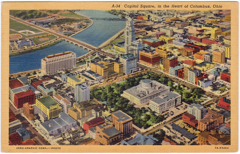 Capitol Square, in the Heart of Columbus, Ohio (1945)